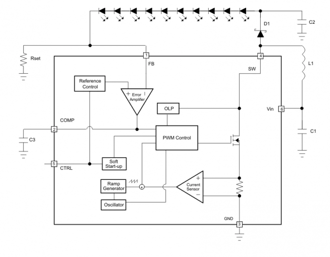IC brechen Ertrag DC-Gleichstromregler Aufwärts-PWM LED-Fahrer-TPS61161DRVR 1 700mA 0 verdunkelnd ab