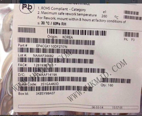Feldprogrammierbare Tor-Array EP4CGX110DF27I7N 393 I/O 200 MHz Zyklon IV GX Eingebettete FPGA Programmierbare Logik-IC