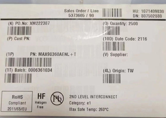 Integrierter Schaltkreislauf MAX98360AENL 1-Kanal-Audioverstärker der Klasse D 9-XFBGA