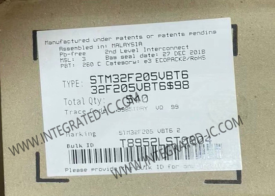 Mikroregler MCU STM32F205VBT6 BLITZ 100-LQFP bettete Mikroregler ein