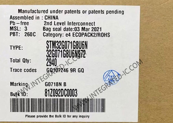STM32G071G8U6N Mikrocontroller MCU 32Bit Mikrocontroller 64MHz STM32 Mainstream MCU