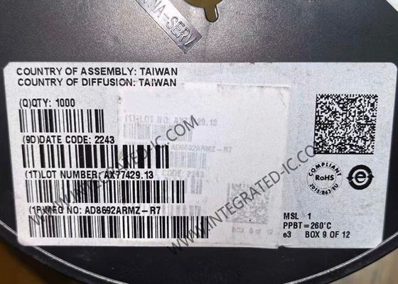 AD8692ARMZ Integrierter Schaltkreis-Chip, kostengünstige, rauschsarme CMOS-RRO-Operationsverstärker