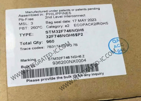 Mikroregler MCU STM32F746NGH6 bettete die einkernigen Mikroregler 216TFBGA ein
