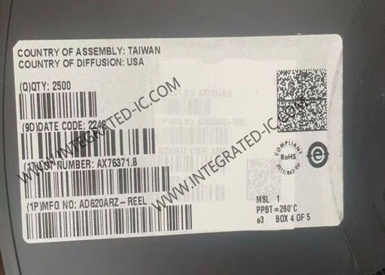 AD620ARZ Instrumentationsverstärker Integrierter Schaltkreislauf Chip mit 1 Kanal 1 MHz Bandbreite und 1,2 V/us Slew Rate