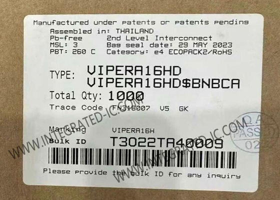 VIPERA16HD Integrierter Schaltkreis-Chip mit 6W Hochspannungs-Wandler, 800 V Lawinenfestigkeit und 60 kHz Betriebsfrequenz