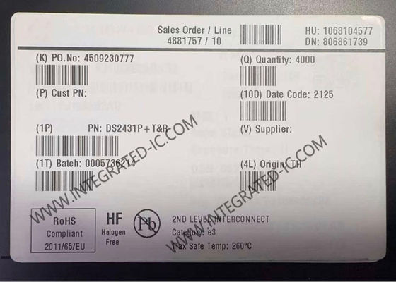 DS2431P 1024-Bit 1-Draht EEPROM Speicher IC Chip mit TSOC-6 Paket und 256 x 4 Organisation
