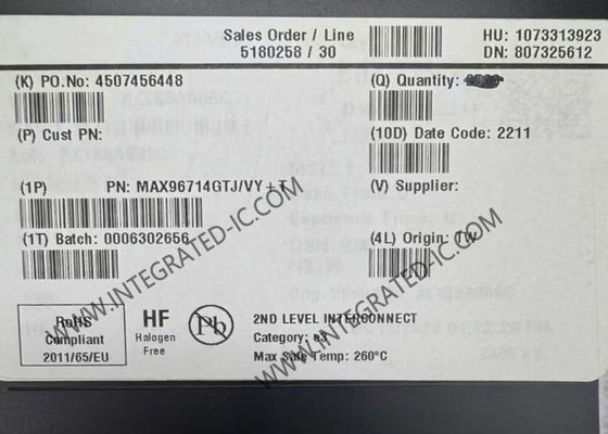 MAX96714GTJ Integrierter Schaltkreis-Chip, einzelner GMSL1-zu-CSI-2-Deserialisierer mit Hochgeschwindigkeits-Datenübertragung