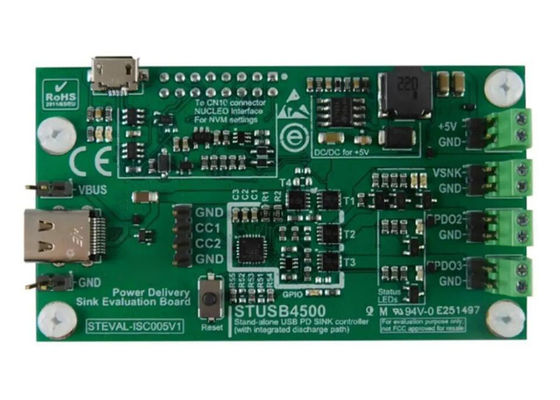 STEVAL-ISC005V1 Eingebettete Lösungen STUSB4500 USB-Leistungssteuerung Evaluation Board