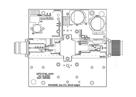 QPD1016LEVB01 Embedded Solutions 1.7GHz 50V 500W GaN RF Transistor Evaluation Board