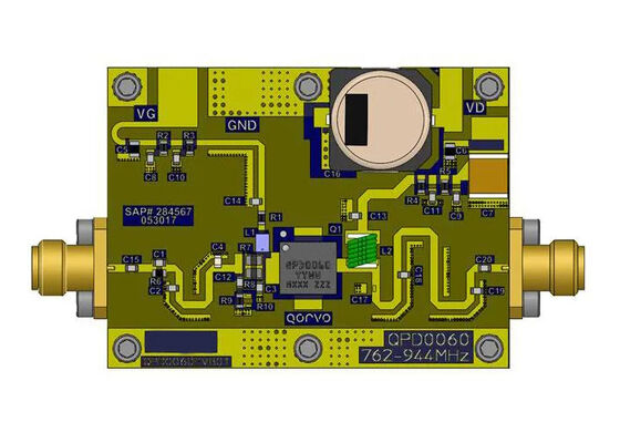QPD0060EVB02 Embedded Solutions 90W 48V 3,6 GHz GaN RF-Leistungstransistor Evaluierungskarte