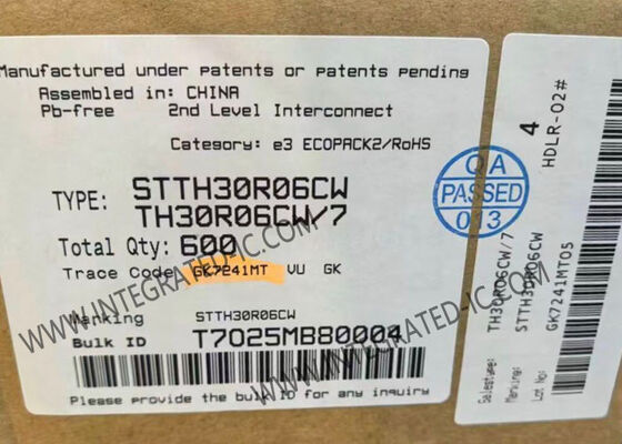 STTH30R06CW 600V 30A Ultraschnelle Schaltvorrichtung Hochspannungsrichter Dioden-Integrierter Schaltkreis-Chip