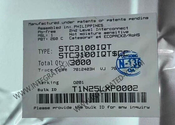 STC3100IQT Batterieüberwachungs-IC mit Coulomb-Zähler, 2,5A Ausgangsstrom und I2C-Schnittstelle für Lithium-Ionen-Batterien