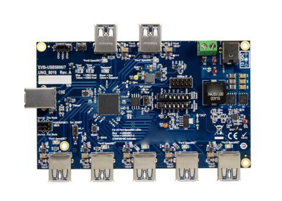 EVB-USB5807 Eingebettete Lösungen USB5807 7-Port USB3.2 SmartHub Evaluation Board