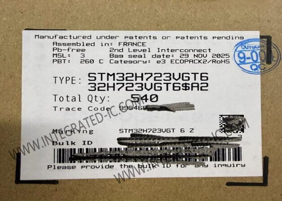 STM32H723VGT6 Mikrocontroller ARM Cortex-M7 MCU 550MHz 1MB FLASH 80 GPIO LQFP-100 IC