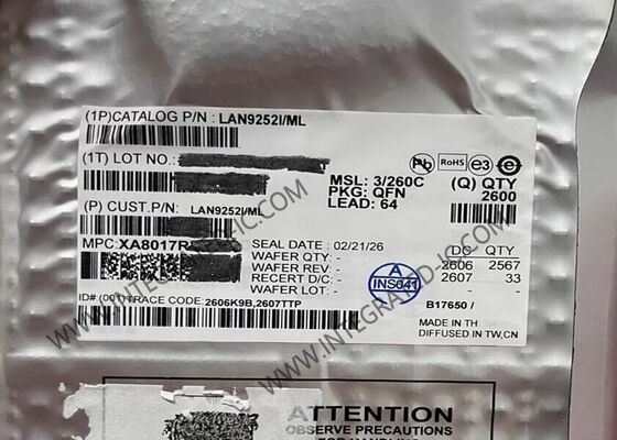 LAN9252I/ML Ethernet IC EtherCAT Slave Controller für industrielle Anwendungen QFN-64