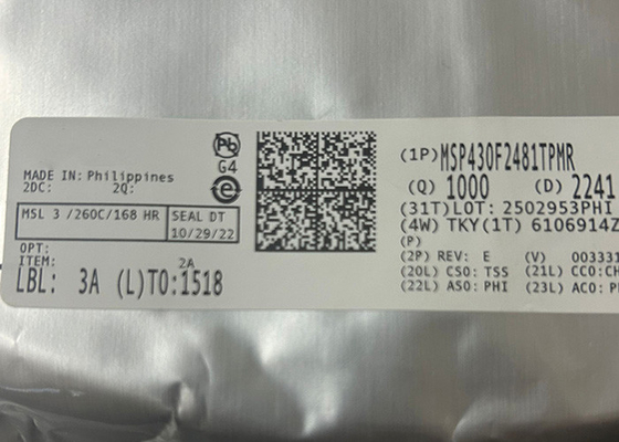 Mikrocontroller mit integrierter Schaltung für gemischte Signale MSP430F2481TPMR 64-LQFP 16MHz