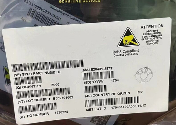Integrierter Schaltkreislauf-Chip MA4E20431-287T Niedrigbarriere RF Schottky Diode SOT-23 Paket