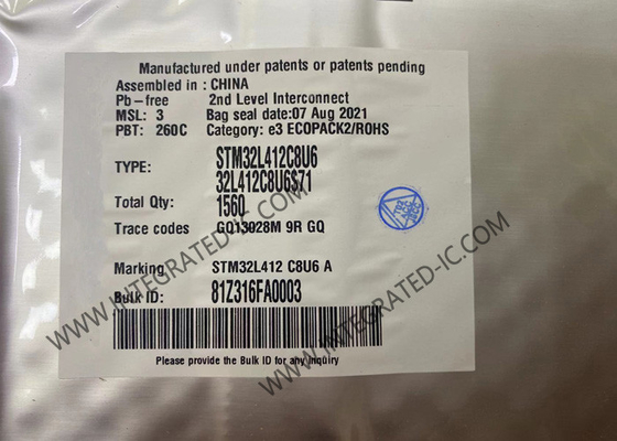 ARM Cortex M4 RISC 64KB grelles 48-UFQFPN ARM Mikroregler-MCU STM32L412C8U6