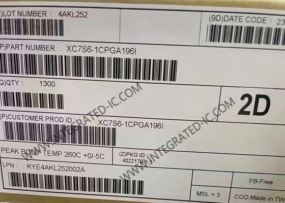 Feldprogrammierbare Tor-Array XC7S6-1CPGA196I 100 I/O Spartan-7 eingebettete Feldprogrammierbare Tor-Array IC 196-TFBGA