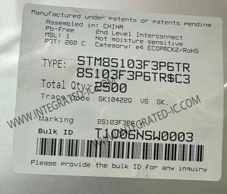 STM8S103F3P6TR Mikrocontroller MCU 16MHz Mainstream Access Line 8-Bit MCU TSSOP-20