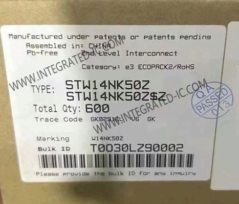 STW14NK50Z Integrierter Schaltkreislauf Chip 500V SuperMESHTM N-Kanal MOSFET Transistoren