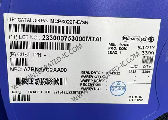 MCP6022T-E/SN Integrierter Schaltkreislauf Chip Dual Channel 10MHz Betriebsverstärker SOIC-8