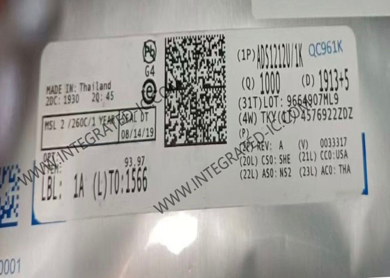 ADS1212U Integrierter Schaltkreislauf-Chip 22-Bit-Präzision Breit dynamischer Bereich Delta-Sigma Analog-Digital-Konverter