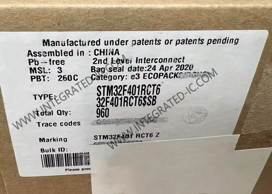 LQFP64 einkerniger 32-Bit-Blitz des Paket-STM32F401RCT6 des Mikroregler-MCU 256KB