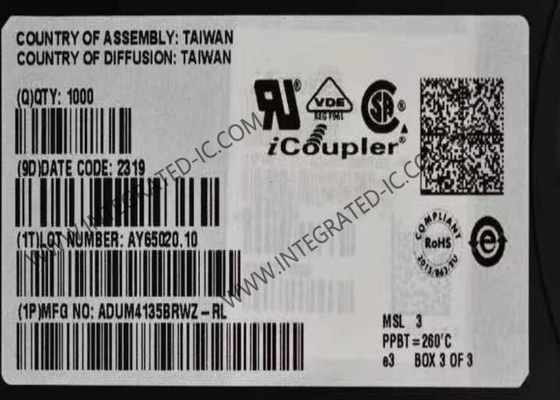 Integrierter Schaltkreislauf-Chip ADUM4135BRWZ Isolierter IGBT-Tor-Treiber mit Miller-Klemme