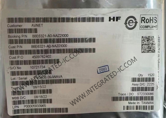 88E6321-A0-NAZ2I000 Ethernet-IC 7-Port nicht verwalteter Automobil-Ethernet-Switch-IC