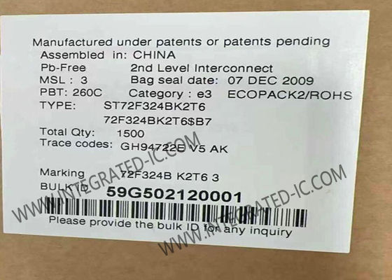 ST72F324BK2T6 Mikrocontroller MCU 8Bit ST7 Mikrocontroller IC 8MHz eingebettete MCU