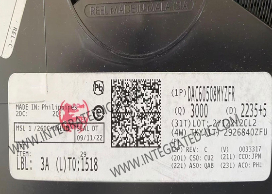 Integrierter Schaltkreis-Chip DAC60508MYZFR 8-Kanal-Digital-Analog-Wandler DSBGA-16