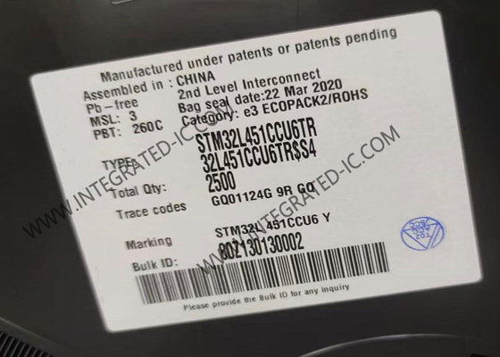 Einkerniger 256KB Mikroregler des Mikroregler-MCU STM32L451CCU6 IC