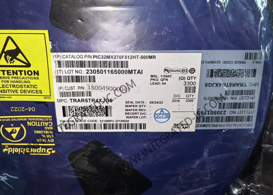 PIC32MX270F512HT-50I/MR Mikrocontroller MCU 50 MHz 32-Bit Mikrocontroller MCU QFN-64