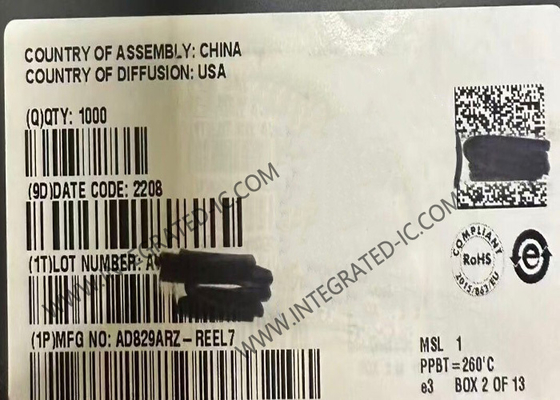 AD829ARZ Integrierter Schaltkreis Chip Operationsverstärker SOIC8 Rauscharmes Video-Operationsverstärker