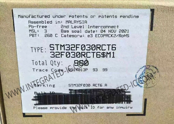 STM32F030RCT6 Mikrocontroller MCU mit 256 kB Flash-Speicher, 48 MHz Taktfrequenz und 51 I/O