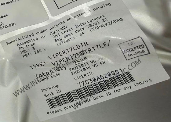 VIPER17LDTR Integrierter Schaltkreislauf-Chip 800V Schaltregulator mit 60kHz Frequenz und 9W Ausgangsleistung für Flyback-Wandler