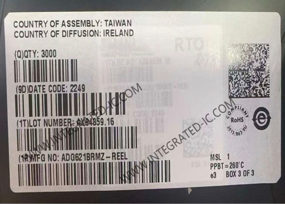 ADG621BRMZ Integrierter Schaltkreis-Chip, Dual SPST-Schalter-IC mit 10-poligem MSOP-Gehäuse, 2,7 V bis 5,5 V Einzelversorgung und ±2,7 V bis ±5,5 V Dualversorgung
