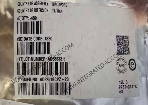 AD9251BCPZ-20 Integrierter Schaltkreislauf-Chip 14-Bit 20 MSPS 1,8 V Dual Analog-Digital-Wandler