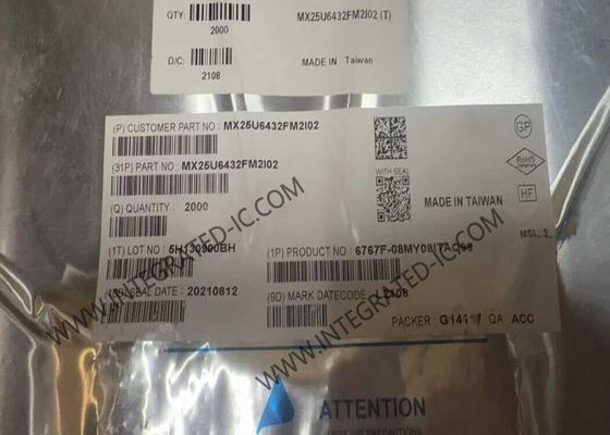 MX25U6432FM2I02 64Mbit NOR-Flash-Speicher-IC mit 133 MHz SPI-Schnittstelle im SOP8-Gehäuse