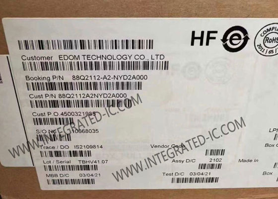 88Q2112-A2-NYD2A000 Ethernet-IC Ethernet-PHY mit 1000 Mbit/s Datenübertragung im QFN48-Gehäuse, Abmessungen 7 mm × 7 mm