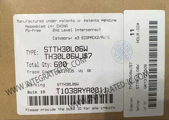 STTH30L06W Integrierter Schaltkreislauf 600V 30A Ultraschneller Wiederaufbereiter DO-247-2 Paket