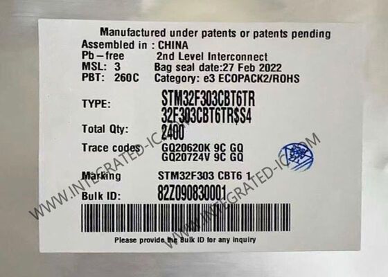 STM32F303CBT6TR 32-Bit-Mikrocontroller mit 72 MHz ARM Cortex-M4-Kern und 128 KB Flash-Speicher