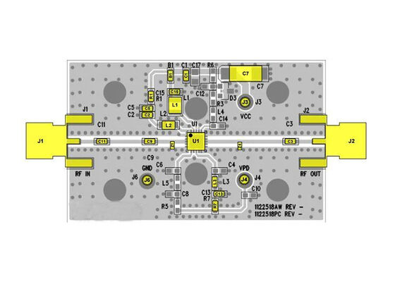 TQP9109-PCB2600 Embedded Solutions Hocheffiziente zweistufige Treiberverstärker Evaluierungsplatine