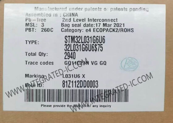 STM32L031G6U6 Ultra-Low-Power 32-Bit ARM Cortex-M0+ Mikrocontroller MCU