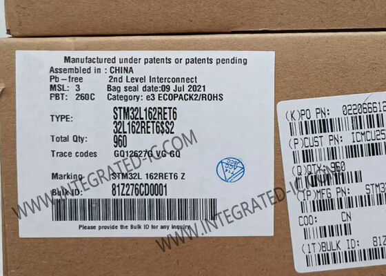 STM32L162RET6 Mikrocontroller MCU mit 32 MHz ARM Cortex-M3, 512 KB Flash-Speicher und 51 I/O-Pins