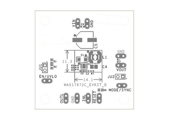 MAX17672CEVKIT Eingebettete Lösungen 150mA 5V 600kHz Evaluierungsausschuss für Dual-Output-Regulator