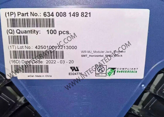 634008149821 abgeschirmter RJ45-Anschluss mit Gold-Kontakt-Abschluss und Oberflächenbefestigung