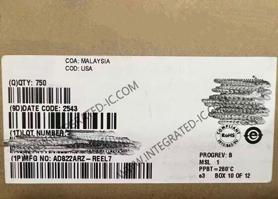 AD822ARZ Niedrigleistungs-FET-Doppelbetriebsverstärker mit Eingang und Ausgang von Schiene zu Schiene SOIC-8