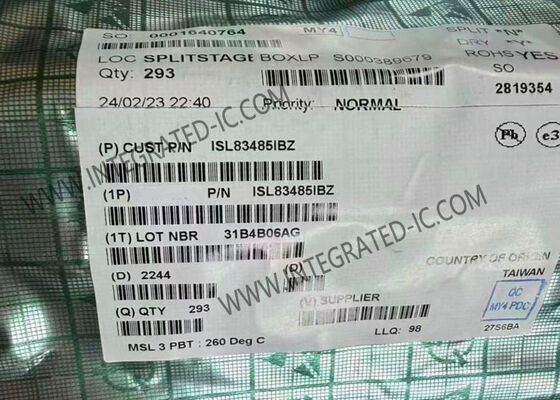 ISL83485IBZ Integrierter Schaltkreis Chip 10Mbps Halbduplex RS-485/RS-422 Transceiver SOIC-8